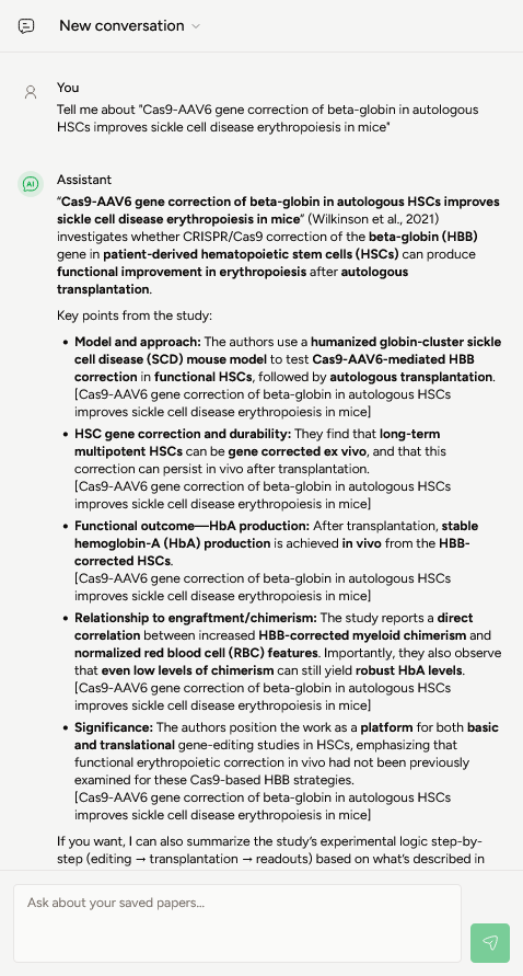 Chat conversation example