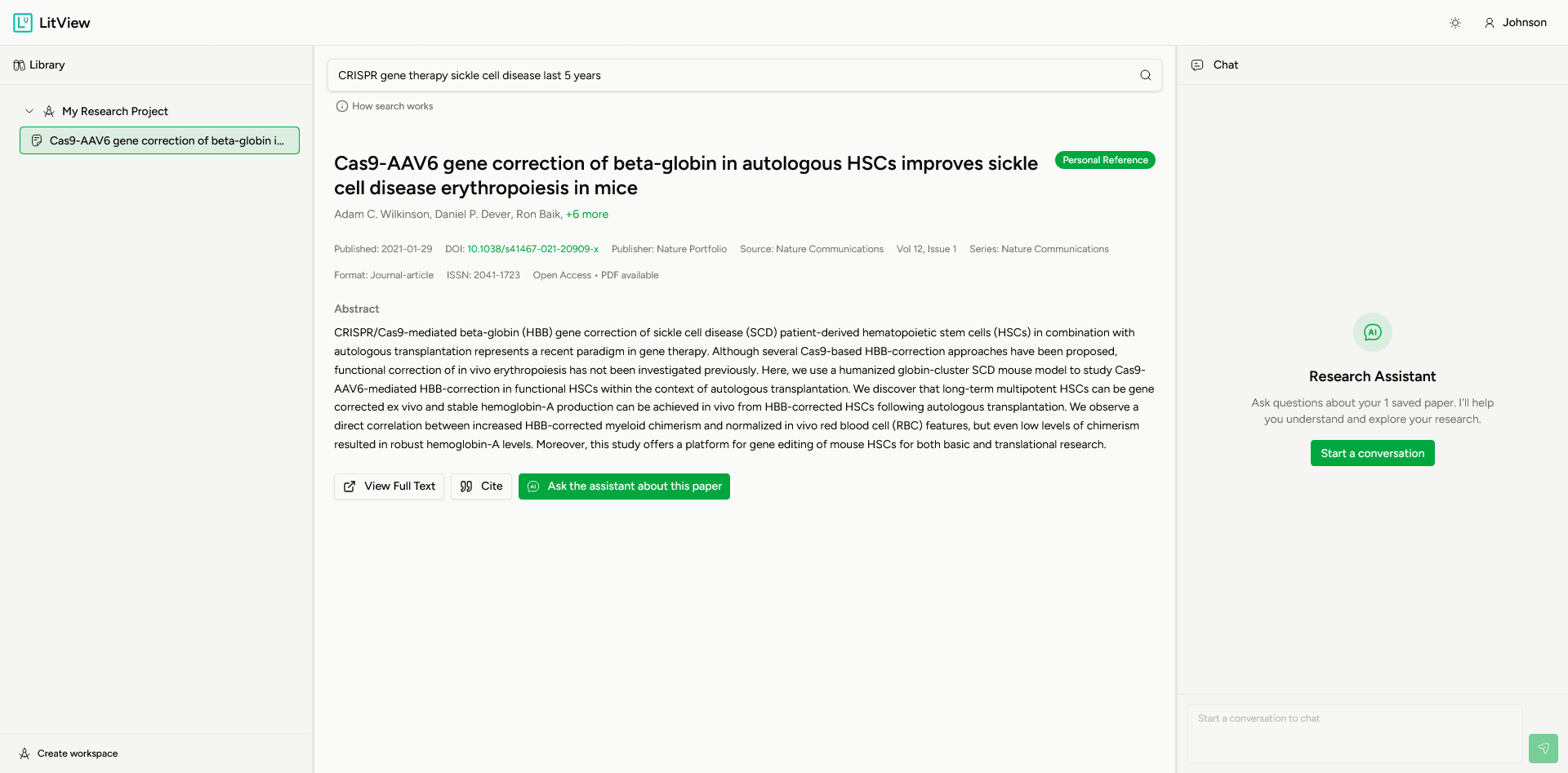 Ask the assistant from a saved paper