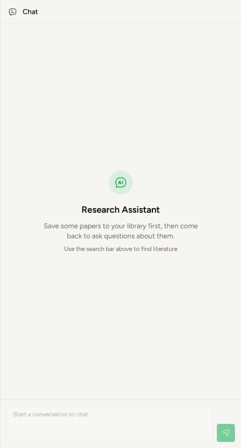 Research Assistant empty state