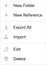 Reference Manager menu